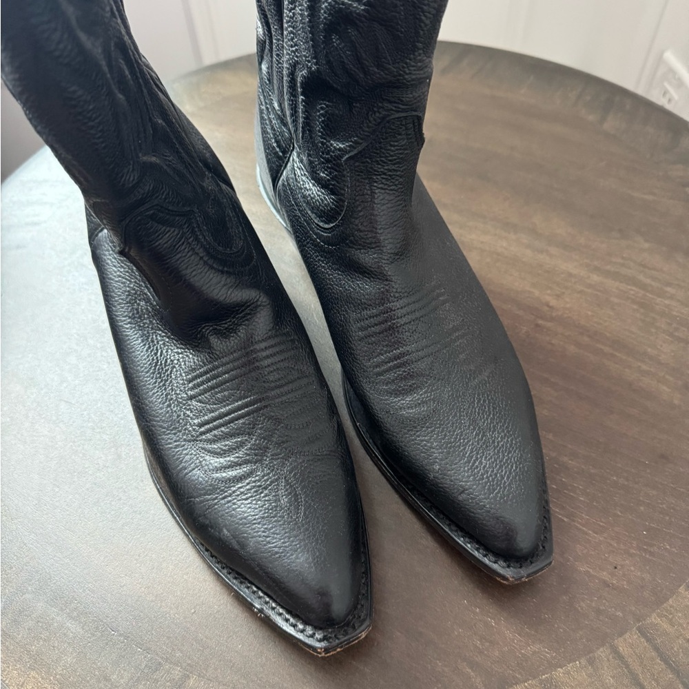 Boulet 1866 Black Leather Western Cowboy Boot - Men’s Size 9 - EUC - Picture 6 of 10